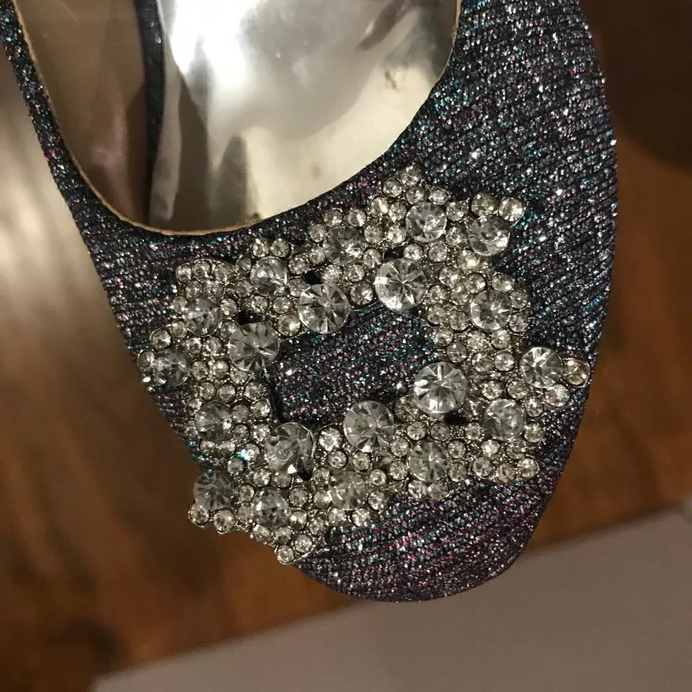 Badgley Mischka glitter crystal heels